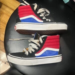 Vans Kids High-Top Sneakers - Red, Blue, Black